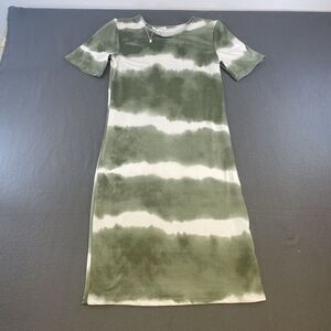 Capella SZ:L Tie Dye Green White Stretch Dress‎ Hippie GratefulDead Festival